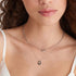 Navy Blue Enamel Carabiner Silver Necklace